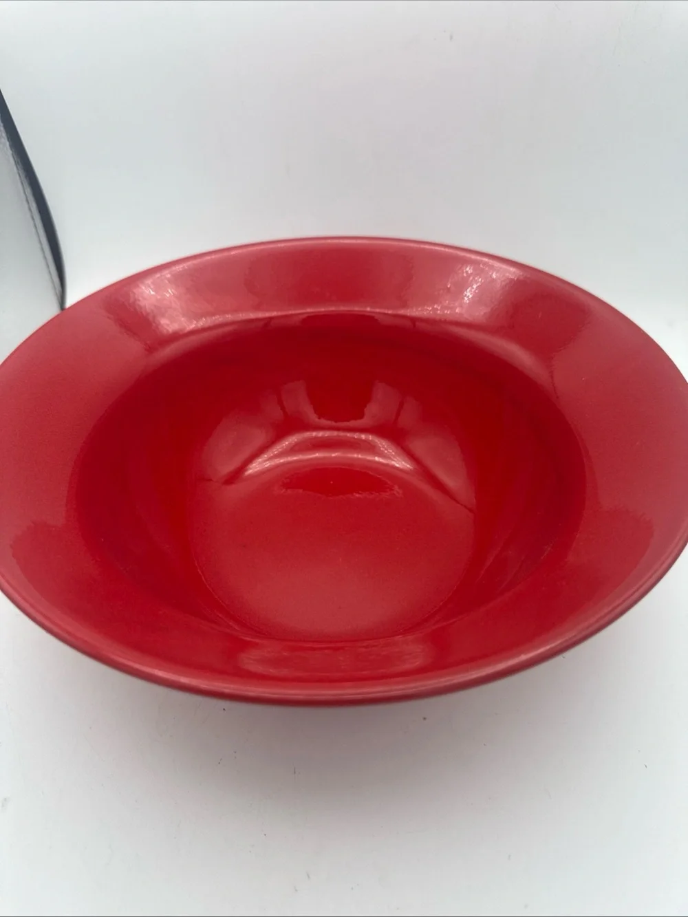 Earthenware Exclusively For Pier 1 Red Rimmed Salad Serving Bowl 10”x 5” Spain